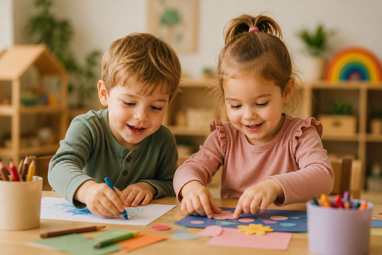 Pedagogisch medewerker en kind bij Calimero's Nest